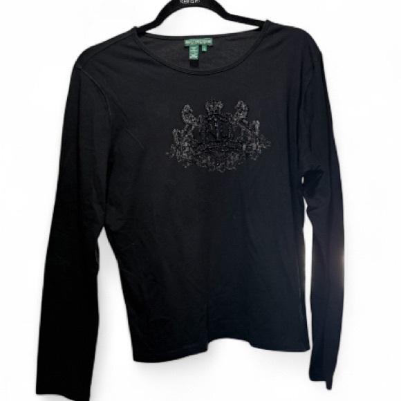 Lauren Ralph Lauren Tops - Vintage Lauren Ralph Lauren Black Long Sleeve Top XL